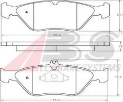 A.b.s. 36805 klocki hamulcowe opel omega b 94-97 2,0, opel vectra a (86_, 87_), saab 900 i kabriolet