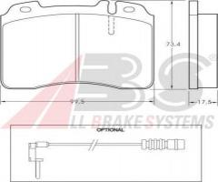 A.b.s. 36716 klocki hamulcowe mercedes w124 e-klasa 93-95 e320-e500, mercedes-benz 190 (w201)