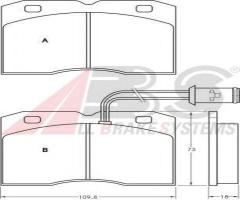 A.b.s. 36840 klocki hamulcowe iveco 30.8 89-96, alfa romeo ar 8 platforma / podwozie (280)