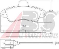 A.b.s. 36845 klocki hamulcowe ford mondeo 93-00 tył z czujnikiem, ford mondeo i (gbp)