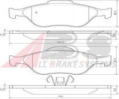 A.b.s. 37195 klocki hamulcowe ford fiesta 00-(+abs), ford fiesta iv (ja_, jb_), mazda 2 (dy)