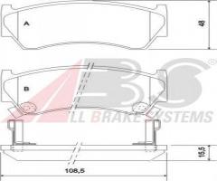 A.b.s. 36955 klocki hamulcowe nissan almera 95-00, nissan almera i hatchback (n15)