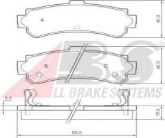 A.b.s. 36956 klocki hamulcowe nissan almera 95-99 tył, nissan almera i hatchback (n15)