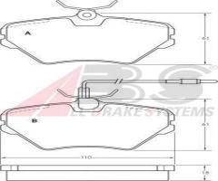 A.b.s. 36867 klocki hamulcowe renault laguna 93-95 z czujnikiem