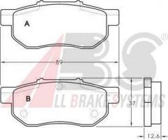A.b.s. 36870 klocki hamulcowe honda civic 91-99 tył, honda crx iii (eh, eg)
