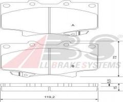 A.b.s. 36882 klocki hamulcowe toyota landcruiser 80 90-97, toyota land cruiser 80 (_j8_)