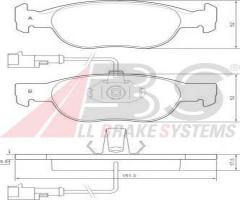 A.b.s. 36892 klocki hamulcowe fita brava, bravo 95-01 z czujnikiem, fiat brava (182)