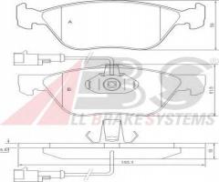 A.b.s. 36894 klocki hamulcowe fiat marea 2,0 20v 96-z czujnikiem, alfa romeo 145 (930)