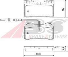 A.b.s. 37009 klocki hamulcowe mercedes, vito 96-03 tył z czujnikiem