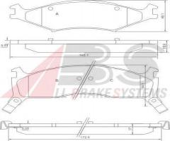 A.b.s. 37043 klocki hamulcowe kia sportage 95-99 z czujnikiem, kia sportage (k00)