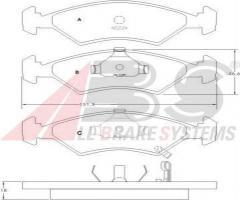 A.b.s. 36886 klocki hamulcowe kia sephia 93-96, kia sephia sedan (fa)