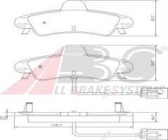 A.b.s. 37498 klocki hamulcowe ford mondeo 99-00 tył z czujnikiem, ford mondeo i (gbp)