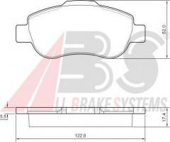 A.b.s. 37439 klocki hamulcowe fiat panda 1,3jtd 03 -, fiat panda van (169)