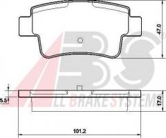 A.b.s. 37513 klocki hamulcowe fiat grande punto 05-tył, fiat grande punto (199), opel corsa d