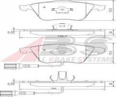 A.b.s. 37426 klocki hamulcowe vw passat 05-z czujnikiem, audi a6 (4f2, c6), seat leon (1p1)