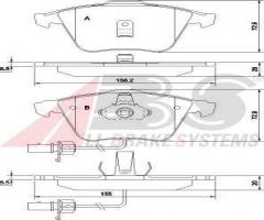 A.b.s. 37425 klocki hamulcowe audi a6 01-z czujnikiem, audi a6 (4b2, c5)