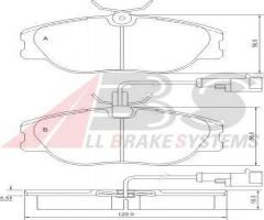 A.b.s. 36800 klocki hamulcowe fiat croma 93-96 z czujnikiem, alfa romeo 155 (167), fiat tipo (160)