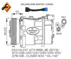 Nrf 32064 kompresor klimatyzacji audi vw, audi a3 (8l1), seat ibiza ii (6k1), skoda octavia (1u2)