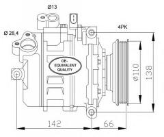 Nrf 32106 kompresor klimatyzacji, audi a4 (8e2, b6)