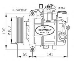 Nrf 32263 kompresor klimatyzacji, audi q5 (8r), seat exeo (3r2)