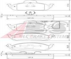 A.b.s. 37198 klocki hamulcowe mercedes, w163 ml230-ml430 98-05, mercedes-benz klasa m (w163)