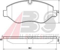 A.b.s. 37553 klocki hamulcowe vw crafter 06 -, mercedes-benz sprinter 3,5-t autobus (906)