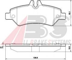 A.b.s. 37555 klocki hamulcowe vw crafter 06-tył, mercedes-benz sprinter 3,5-t autobus (906)