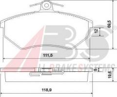 A.b.s. 36789 klocki hamulcowe vw passat 88-96 19mm, audi 80 (89, 89q, 8a, b3), seat toledo i (1l)