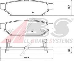 A.b.s. 36864 klocki hamulcowe mitsubishi carisma 95-00 tył, mitsubishi lancer iv (c6_a, c7_a)