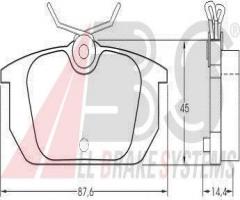 A.b.s. 36188 klocki hamulcowe fiat brava, bravo 95-98 tył, alfa romeo 33 (907a), fiat tipo (160)