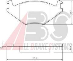 A.b.s. 36539 klocki hamulcowe vw golf ii 83-92 1,0-1,6d, seat ibiza ii (6k1), vw polo (86c, 80)