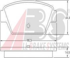 A.b.s. 36609 klocki hamulcowe mitsubishi galant 84-92 tył, mitsubishi colt iii (c5_a)