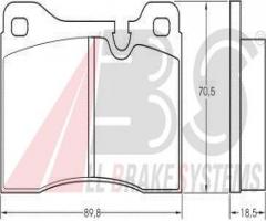 A.b.s. 36133 klocki hamulcowe bmw 7 e23 77-86, bmw 5 (e12), maserati 420/430 (69, 78, af3)