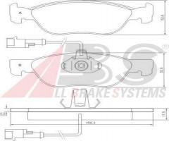 A.b.s. 36893 klocki hamulcowe fiat marea 96 -, alfa romeo 145 (930), fiat barchetta (183)