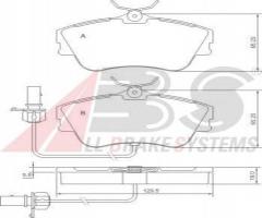 A.b.s. 37274 klocki hamulcowe vw t4 96-03 z czujnikiem