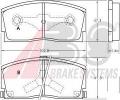 A.b.s. 36658 klocki hamulcowe daihatsu charade 87-93, daihatsu charade iii (g100, g101, g102)