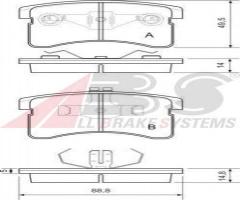 A.b.s. 36745 klocki hamulcowe daihatsu cuore 90-98, daihatsu cuore iii (l201)