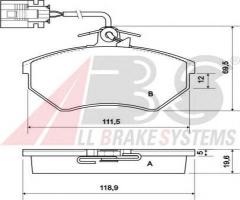 A.b.s. 36811 klocki hamulcowe vw golf iii 2,0gti-2,8vr6 91-95, vw golf iii (1h1)