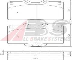 A.b.s. 36839 klocki hamulcowe mitsubishi 3000gt 92-99, mitsubishi 3000 gt (z16a)