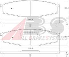 A.b.s. 36528 klocki hamulcowe nissan patrol 260 84-97, nissan patrol station wagon (w160)