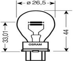 Osram 3157 Żarówka p27 7w 12v, cadillac escalade, chevrolet trans sport, chrysler 300 c touring (lx)