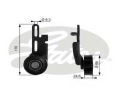 Gates t36070 rolka napinacza citroen, peugeot, citroËn saxo (s0, s1), peugeot 106 ii (1)