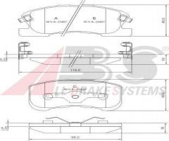 A.b.s. 37169 klocki hamulcowe daihatsu sirion 98-05 przód, daihatsu sirion (m1)