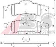 A.b.s. 38791 klocki hamulcowe jeep grand cherokee 99-05 tył, jeep cherokee (xj)