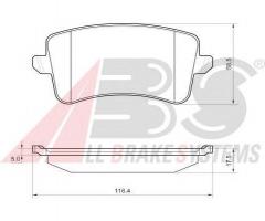 A.b.s. 37588 klocki hamulcowe audi a4 (b8) 07-tył, audi a5 (8t3)