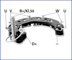 HÜco 139084 mostek prostowniczy alternatora 30a, fiat tipo (160), lancia thema (834)