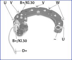 HÜco 139085 mostek prostowniczy alternatora 30a