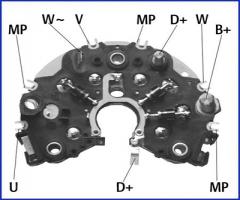 HÜco 139451 mostek prostowniczy alternatora, audi 80 (8c, b4), skoda felicia i (6u1)