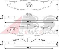 A.b.s. 38782 klocki hamulcowe chrysler 300m 99-tył, chrysler voyager iii (gs), dodge stratus