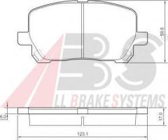 A.b.s. 37328 klocki hamulcowe toyota avensis verso 01 -, toyota avensis verso (_clm2_, _acm2_)